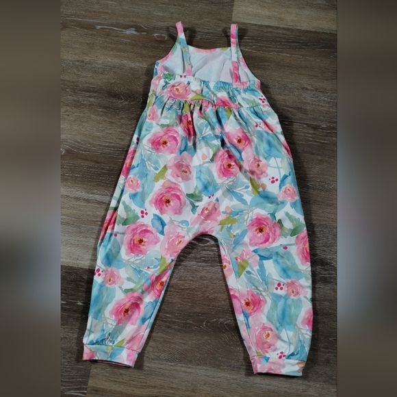 Toddler Girl Cute Strap Jumpsuit One-piece Romper floral with Pockets Size 100 - Picture 5 of 12